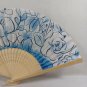 BRAND NEW Japanese Folding Fan Big Flower Blue SENSU JAPAN JP Takeda
