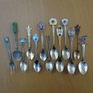 12 Small Collectors Spoons and 1 Fork Countries of the World Korea Hong Kong Norway Switzerland More