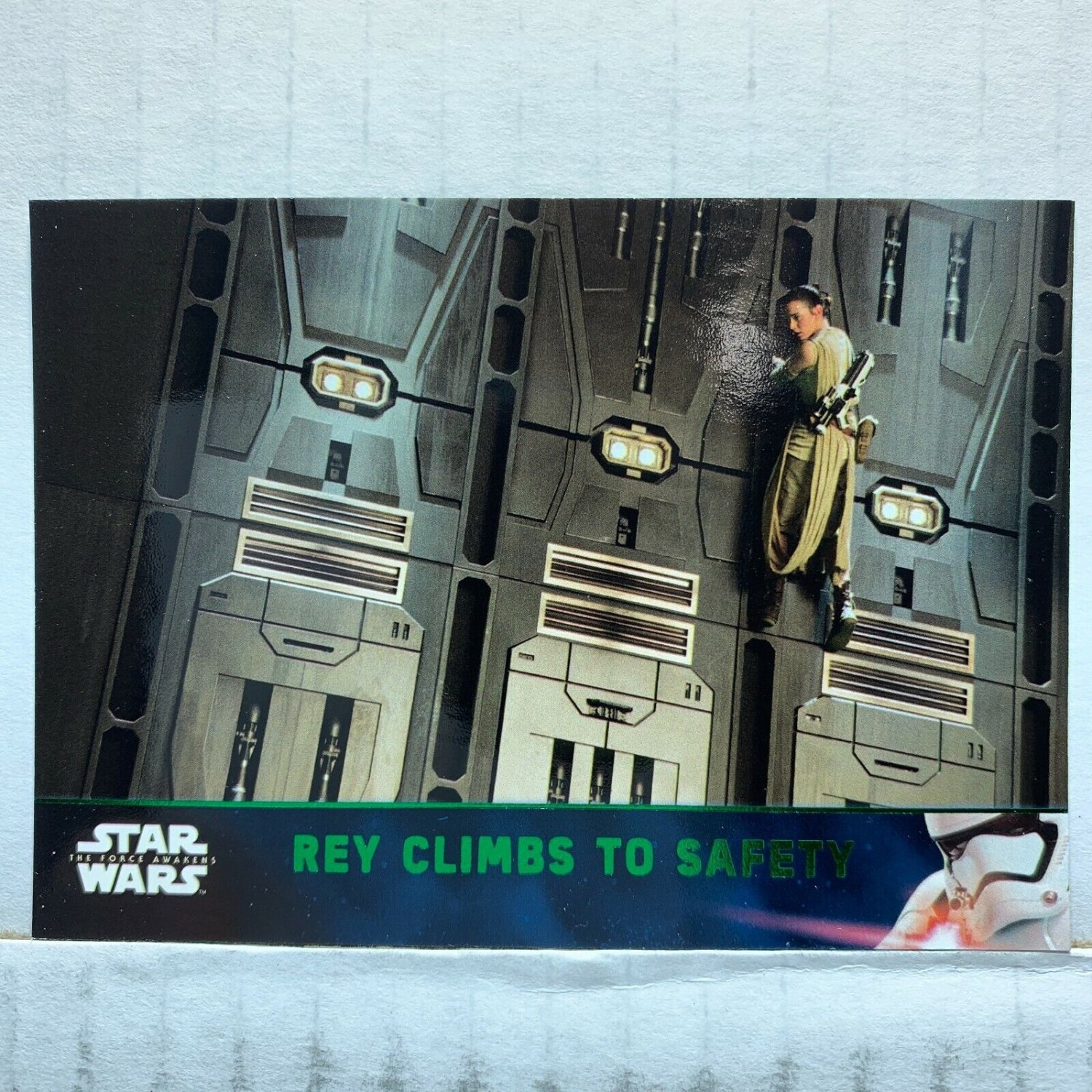 2016 Star Wars Force Awakens Series Two Lightsaber Green #87 Rey Climbs Safety