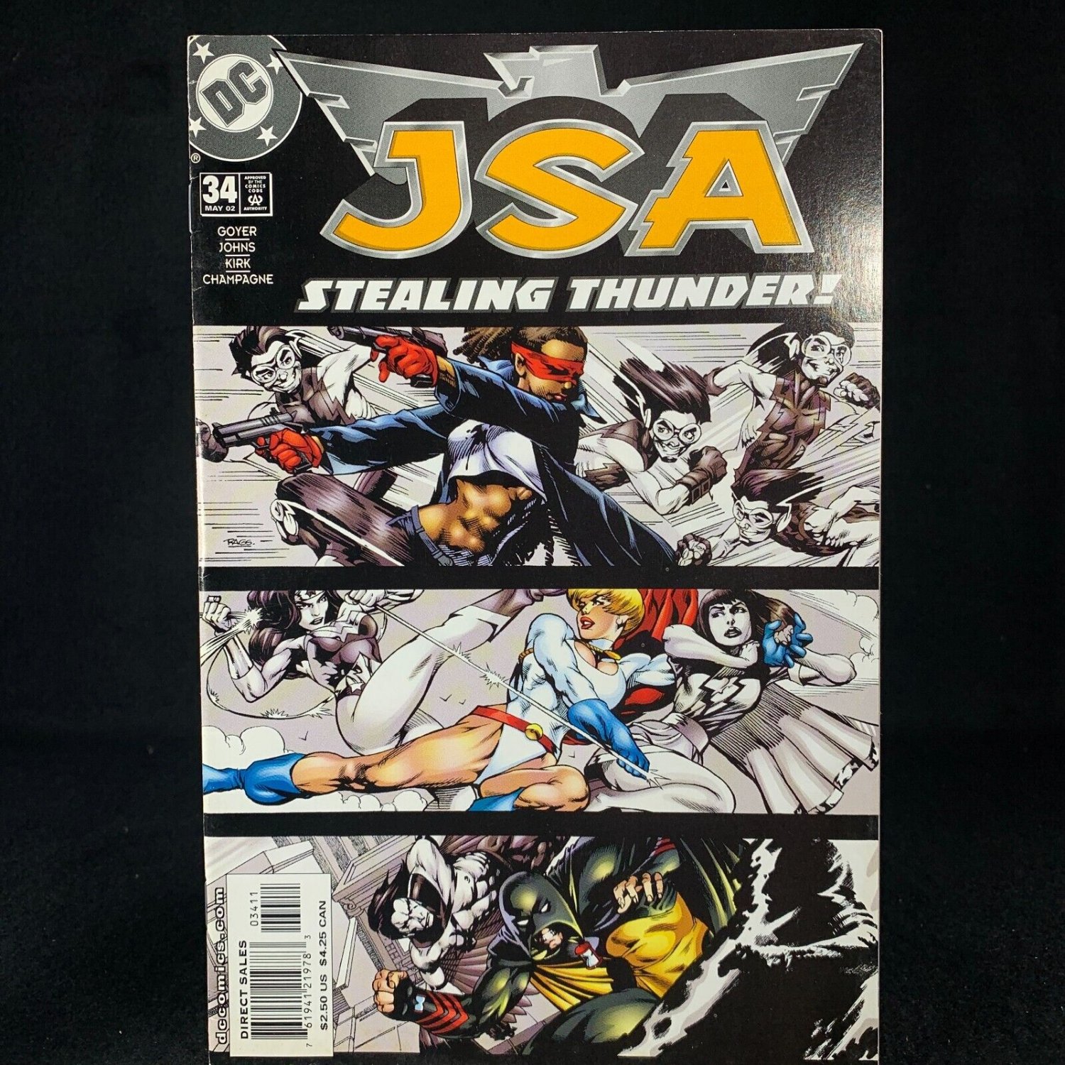 JSA 34 DC Comics May 2002 Stealing Thunder Goyer Johns Kirk Champagne