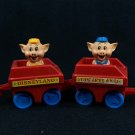 Vintage 1987 Lil Playmates Walt Disney Figures 2 Pigs and 2 Rail Train Cars