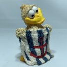 Cute Duck Holding Towel with Anchor Design Nautical Figurine Bathroom Decor