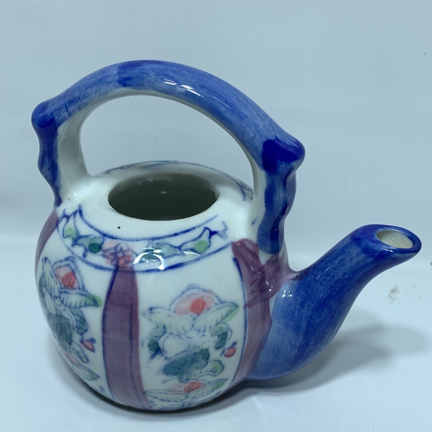 Ben Rickert Miniature Teapot Floral Asian Style Trinket Decor Tea Pot