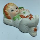 Vintage UCGC Snow Baby Cute Girl with Doll Winter Outfit Christmas Taiwan
