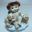 1998 Dreamsicles Club Lets Get Together Cherub Angel Dog Cat Figurine CD006