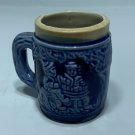 Mini Stein Toothpick Holder Blue Couple Sitting Drinking Cute Kitchen Decor
