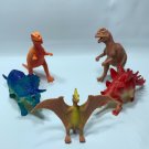 Lot of 5 Plastic Dinosaur Toys Pteradon Triceratops Stegosaurus