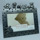 Pewter Colored Baby 4x6 Picture Frame Teddy Bear Horse Polka Dotted