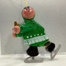 Handpainted Wooden Christmas Ornament Ice Skating Girl with Star Made In Taiwan