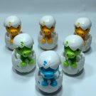 Set of 6 Cute Dinosaur Eggs With Baby Dinos Peeking Out Easter Blue Green Yellow