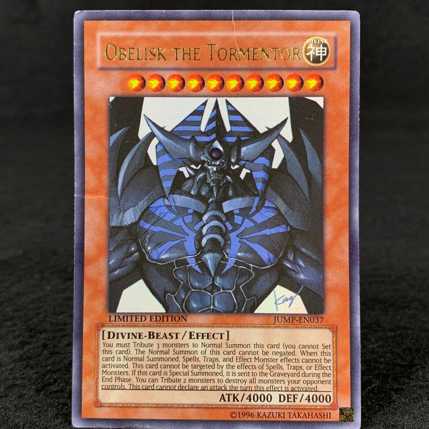 Yu-Gi-Oh Obelisk The Tormentor Limited Edition Jumo EN037 Ultra Rare