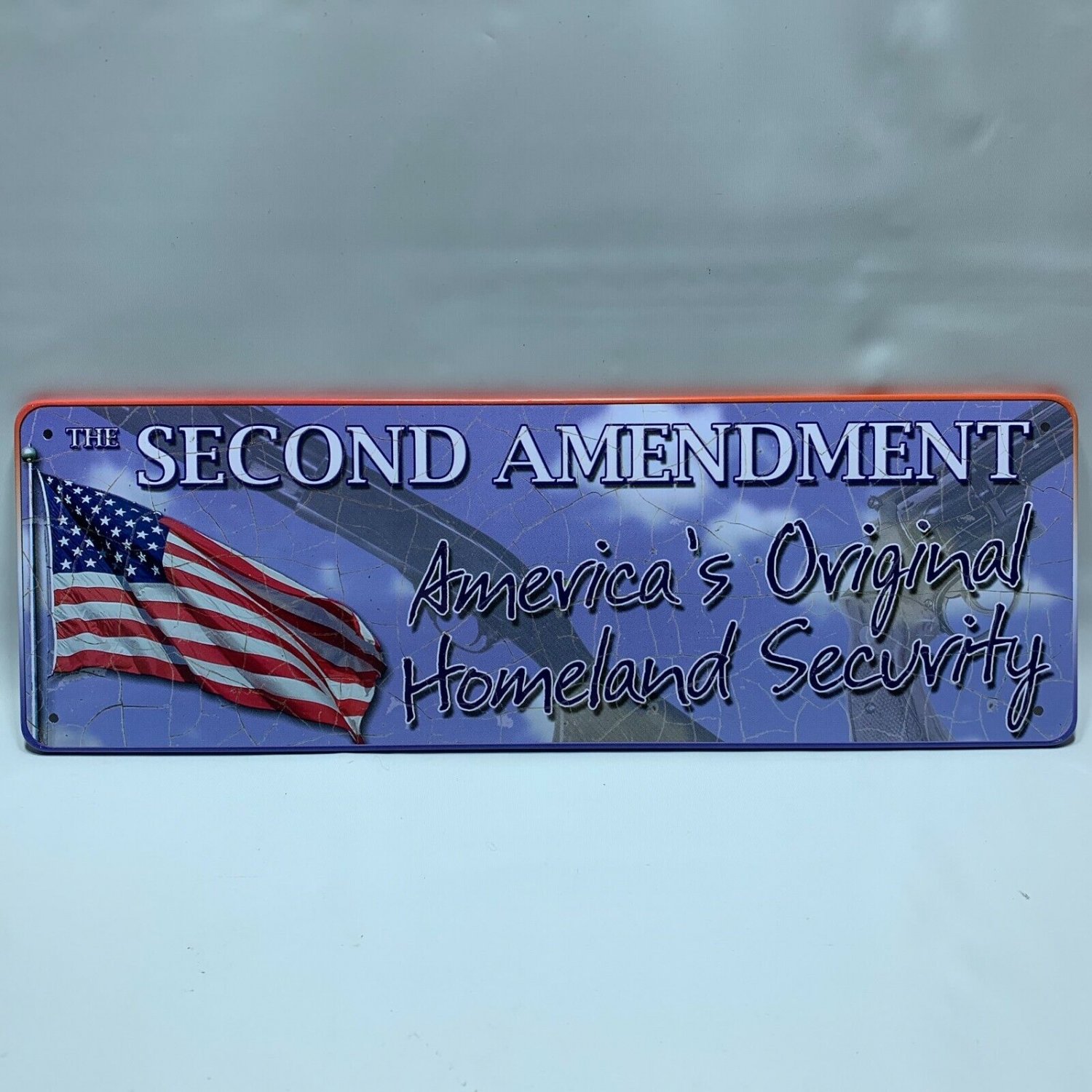 Second Amendment 2nd Original Homeland Security Metal Sign 10.5"x3.5" Patriotic