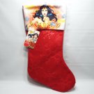 DC Comics Wonder Woman Christmas Stocking Red Snowflake Pattern