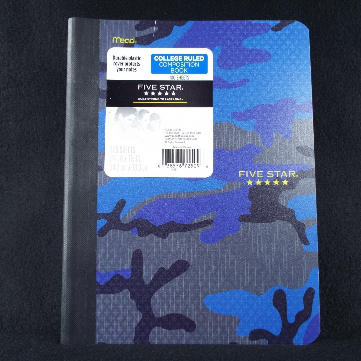 Blue Camo Mead Five Star College Ruled Compostion Book 100 Sheets Journal