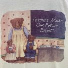 Teachers Make Our Future Bright  Adult XL White T-Shirt Jerzees Vintage Teacher