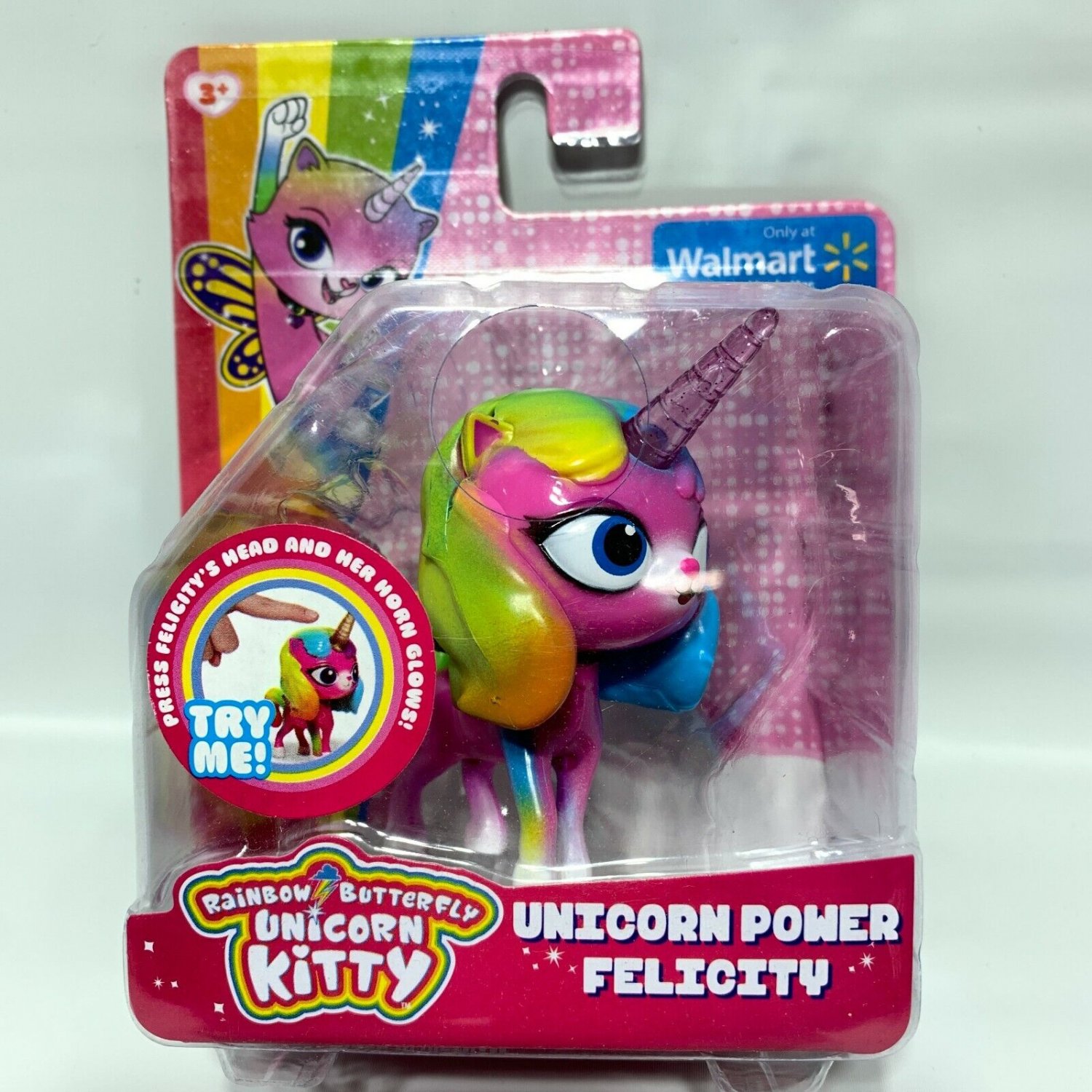 Rainbow Butterfly Unicorn Kitty Light Up Horn Felicity Figure Fairy Cat Neko