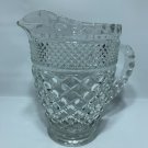 Vintage Anchor Hocking Pitcher Pressed Glass 5" Tall Wexford Pattern Jug