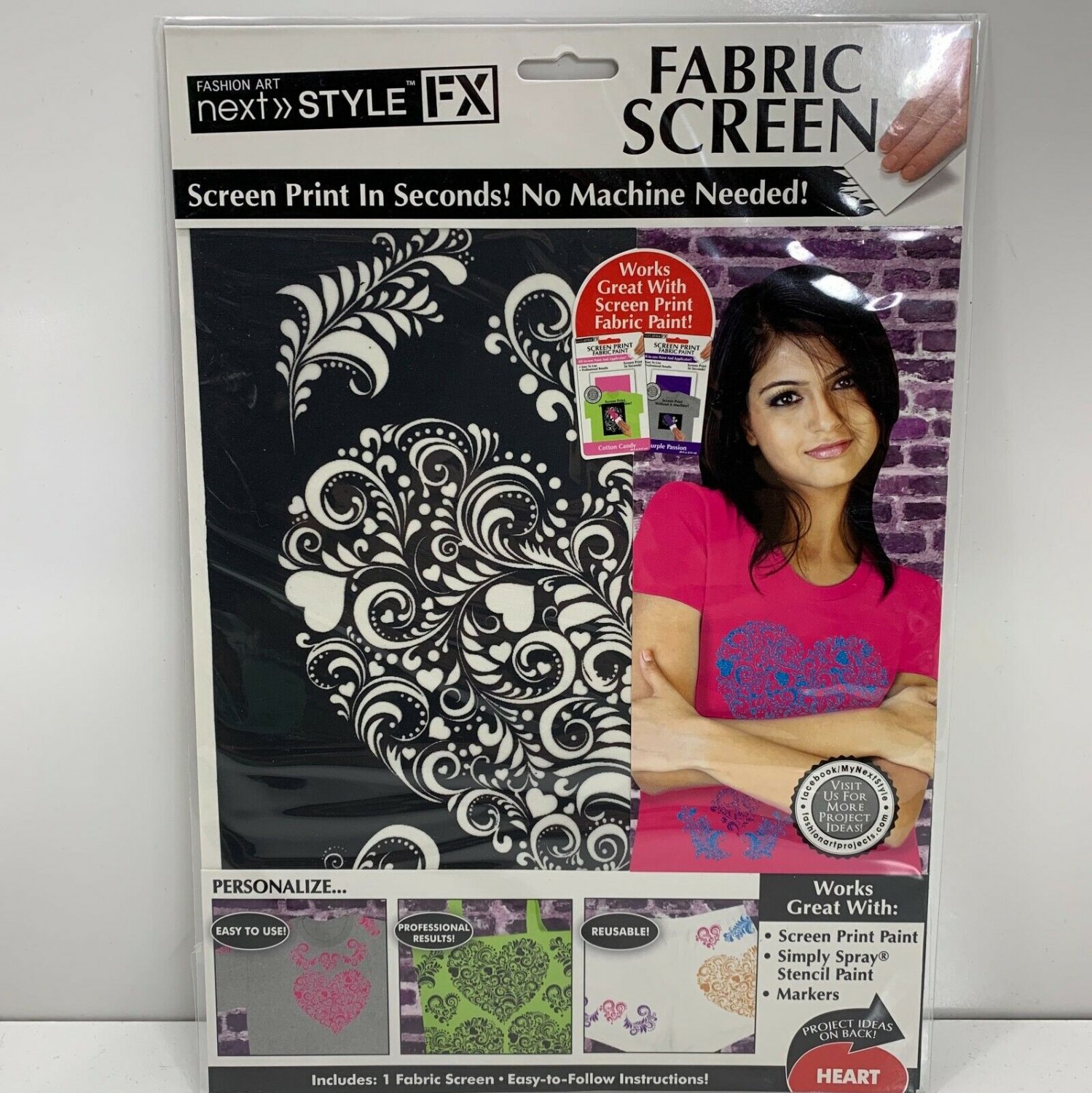 Next Style FX Decorative Heart Screen Print System Love Hearts Cute Craft