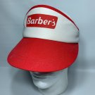 Barbers Dairy Products Vintage Sun Visor Red White Farm Cattle Milk YA Headwear