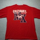 Cozumel Mexico Souvenir XL T-Shirt Red Vacation Beach Resort