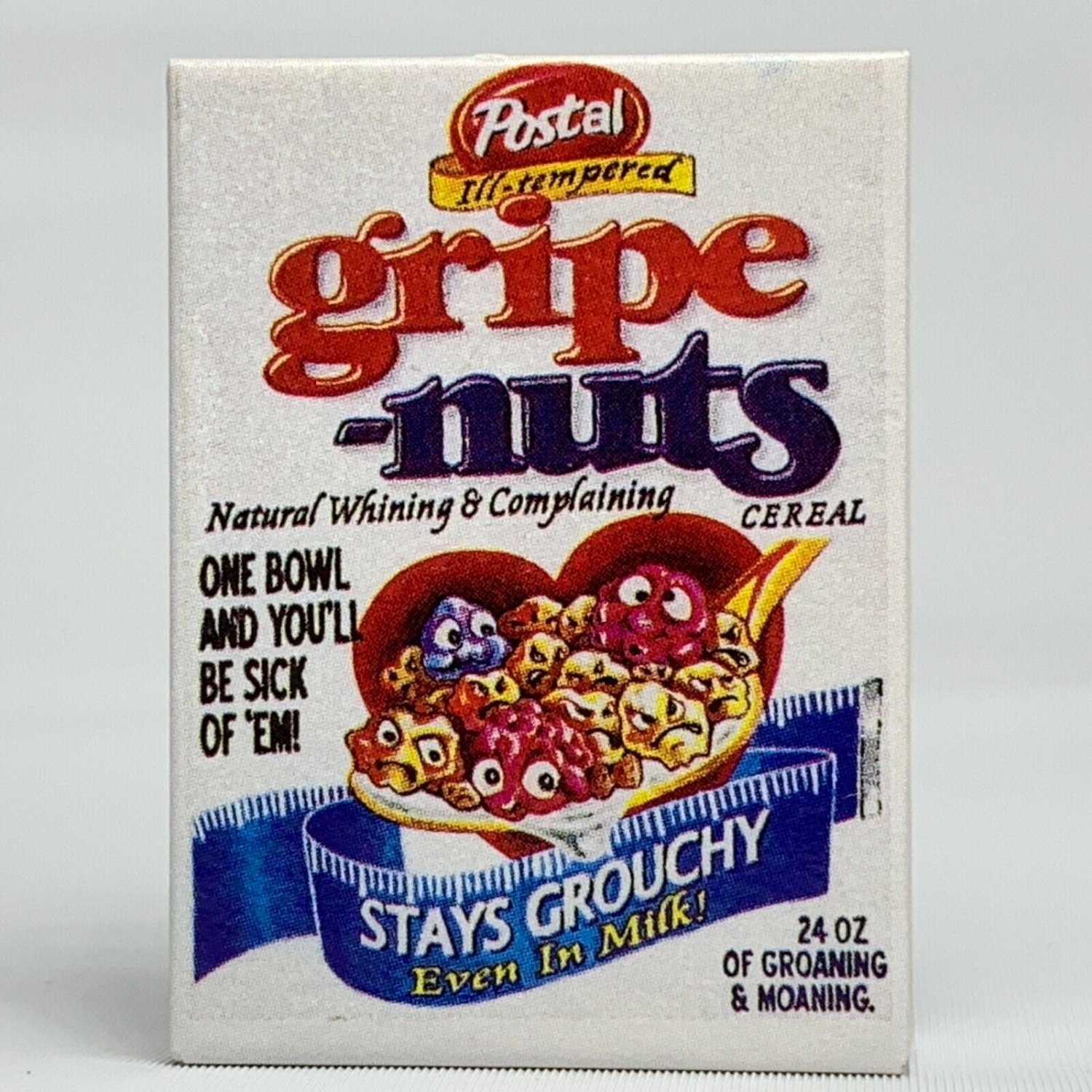 Wacky Packages Minis Series 2 Postal Gripe Nuts Cereal Stays Grouchy in Milk