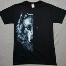 White Wolf Shadow Good Evil Graphic Tee Black T-Shirt Small Lone