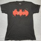 DC Comics Batman Red Logo Bats Flying M T-Shirt Black Dark Knight Gotham