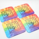 Great Wolf Lodge Tie Dyed Set of 4 Plastic Coasters