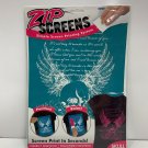 Zip Screens Winged Skull Screen Printing System Rock and Roll Angel