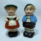 Vintage Boy and Girl German Mini Salt & Pepper Shakers Hans and Helga Cork