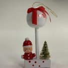 Handpainted Wooden Christmas Ornament Santa Clause and Tree by Noel Sign