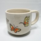 Vintage Butterfly Coffee Mug Cup Gift Orange Yellow Cream