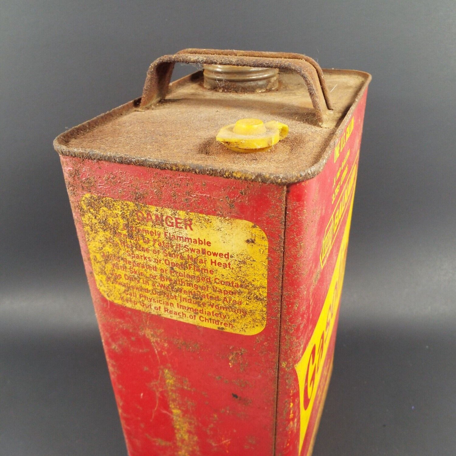 Vintage Napa Balkamp 1 Gallon Gas Metal Fuel Can with Metal Spout