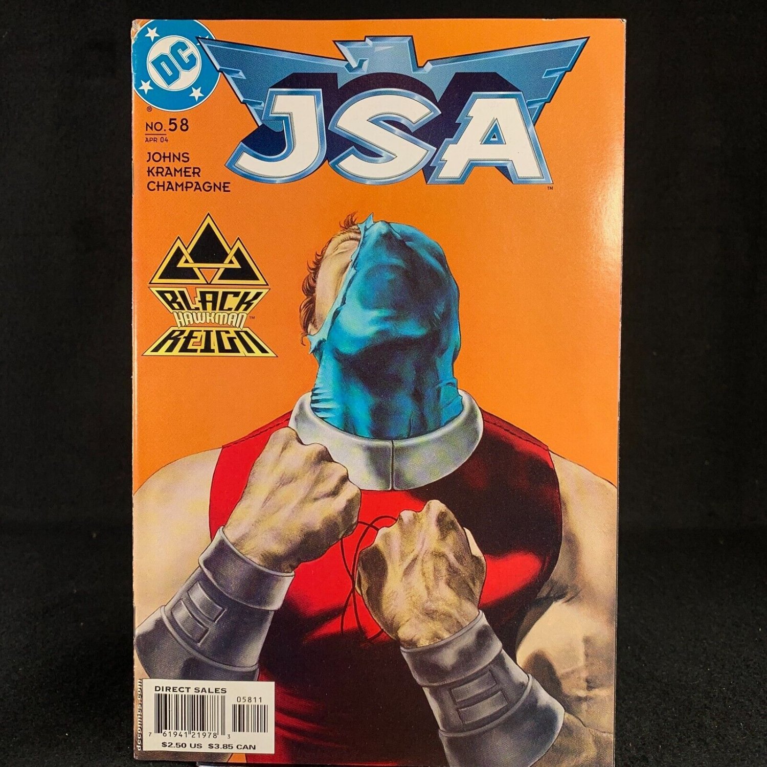 JSA 58 DC Comics April 2004 Black Reign Hawkman Johns Kramer Champagne