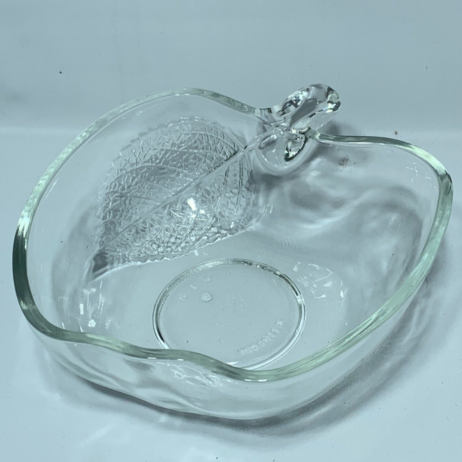 Apple Textured Leaf Fruit Dessert Bowl Glass KIG Indonesia Teacher Candy Dish