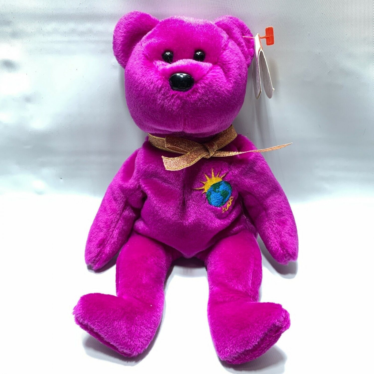 Ty Beanie Baby Millenium Millennium Error Tag 1999 Purple Bear Vintage
