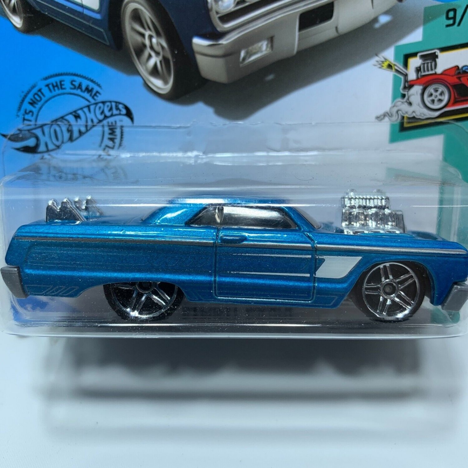 2020 Hot Wheels 1964 Chevy Impala Tooned 9/10 58/250 Blue Lowrider