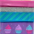 Gwen Studios Sweet Shop Ribbon Sprinkle Cupcakes Purple Pink Blue 4 6 Ft pieces