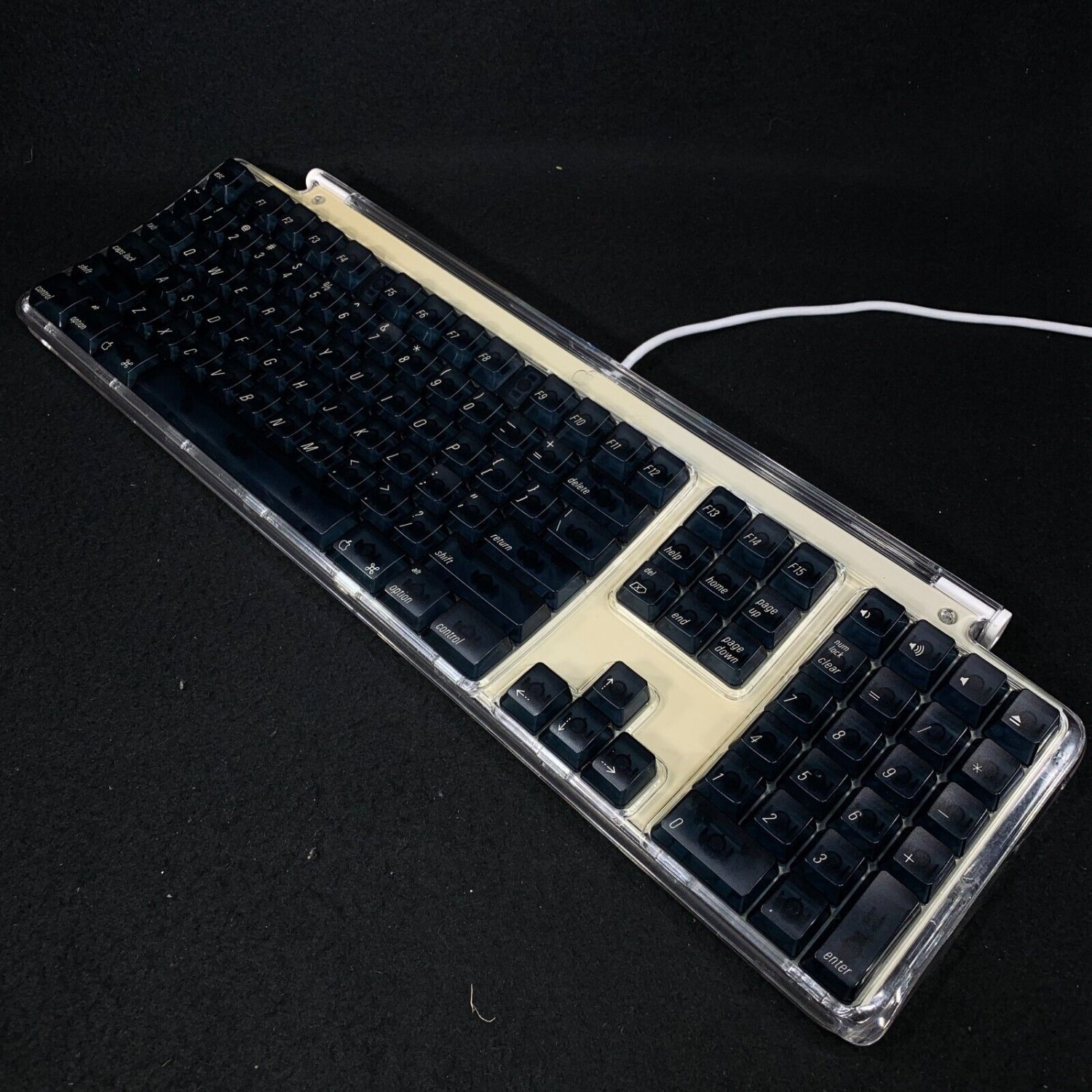Apple Pro Keyboard M7803 USB Clear Case 2000 Vintage Cleaned and Tested