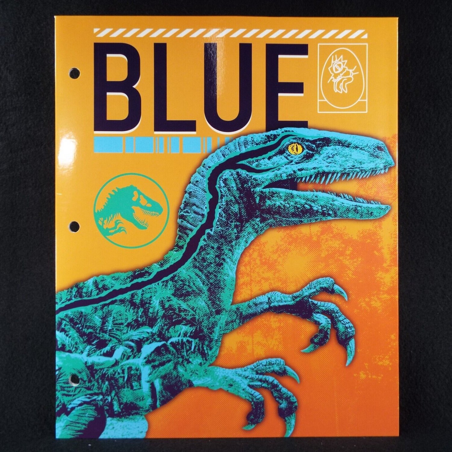 Jurassic World Blue Raptor Folder Pocket Portfolio Dinosaur Park