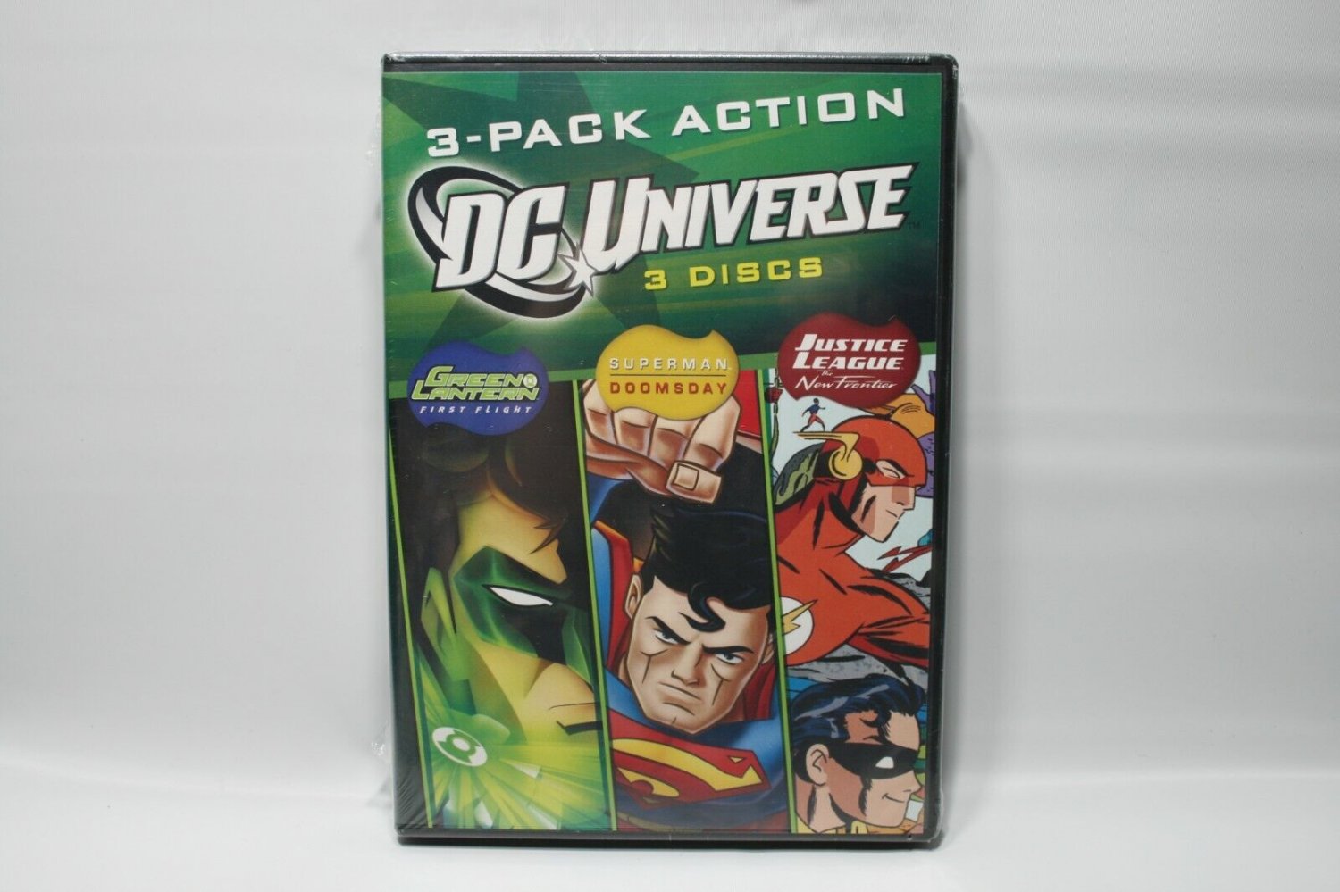 DC Universe Action Pack 3 Disc Green Lantern Superman Justice League DVD