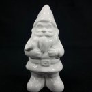 White Ceramic Gnome Holding Bird 4.5" Cute Small Garden