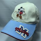 Disney Mickey Mouse Youth Hat Cap Retro Image Cream Blue Bill