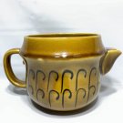 Vintage Mustard Yellow Teapot Shephards Hook Design MCM Crazing Made In Portugal