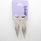 Claires Earrings Long Dangly Chandelier Silver Rhinestone Sensitive Solutions