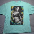 Flawless Sexy Woman in Bikini Tropical 2XL Graphic T-Shirt Teal Blue
