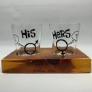 Vintage 1985 His and Her Shot Glasses Old Capitol Museum Jackson MS Wedding Gift