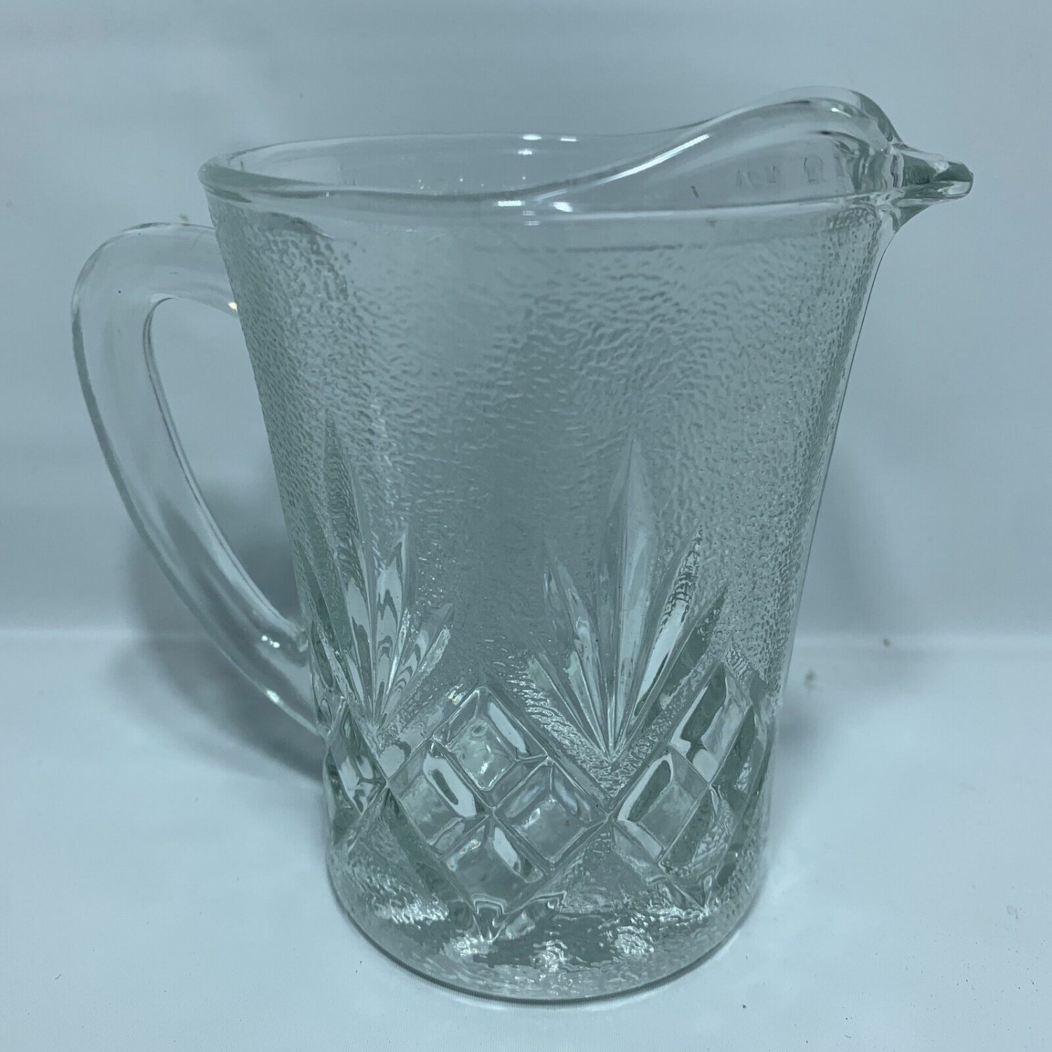 Cream Pitcher Textured Cut Indonesia KIG 5" Tall Juice Pineapple Pattern 12oz
