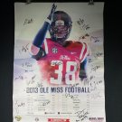 2013 Ole Miss Football Schedule Poster Signed Autographed Multiple Times Rebels