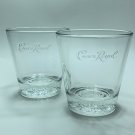 Crown Royal Set of 2 Glass Tumblers Embossed Logo Low Ball On the Rocks